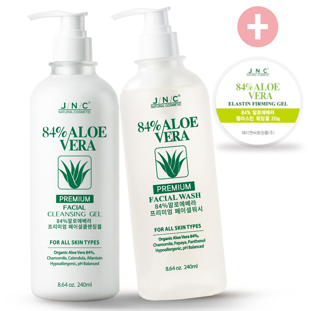 [9월기획전]JNC 84%알로에베라 프리미엄 훼이셜워시 240ml + 프리미엄 클렌징겔 240ml세트(훠밍겔20g 추가 증정) 추가 이미지